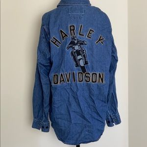 Harley Davidson embroidered button up